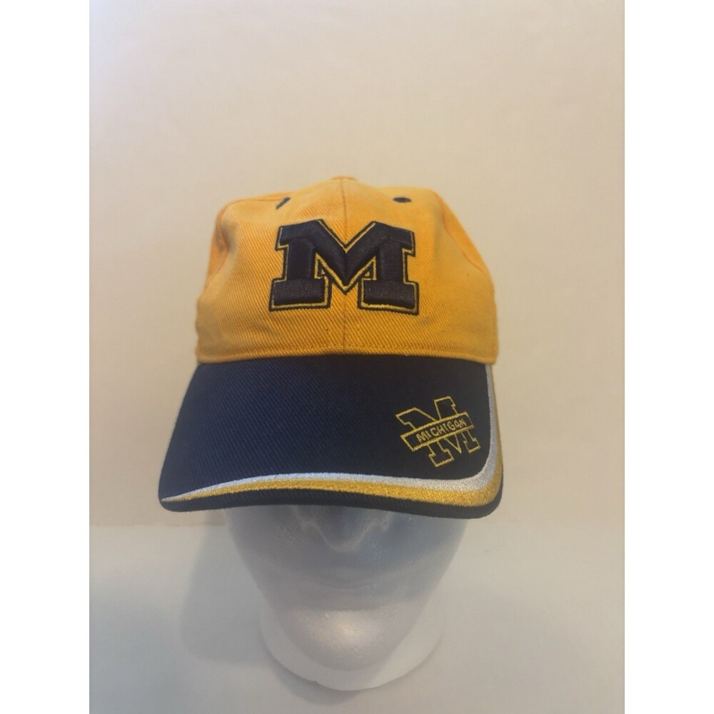 Vintage University of Michigan Wolverines Hat Cap Adjustable Maize Yellow NCAA